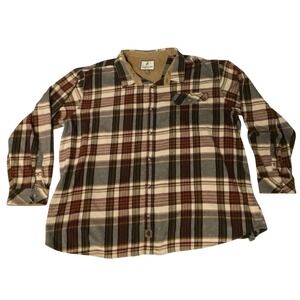 Legendary Whitetails 5XL Plaid Flannel Shirt Corduroy Collar